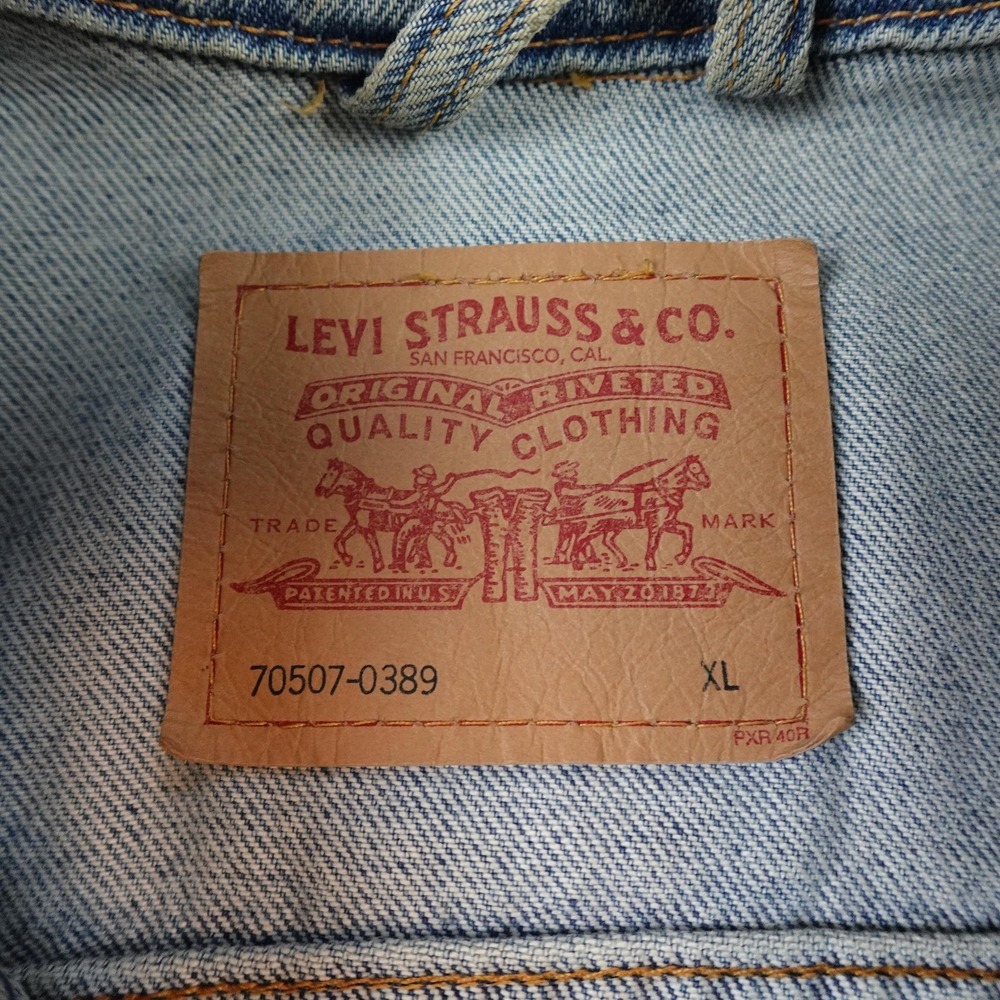 Vintage Levis Jacket Mens XL Blue Denim Relaxed Trucker Eagle Type 3 - Picture 6 of 13